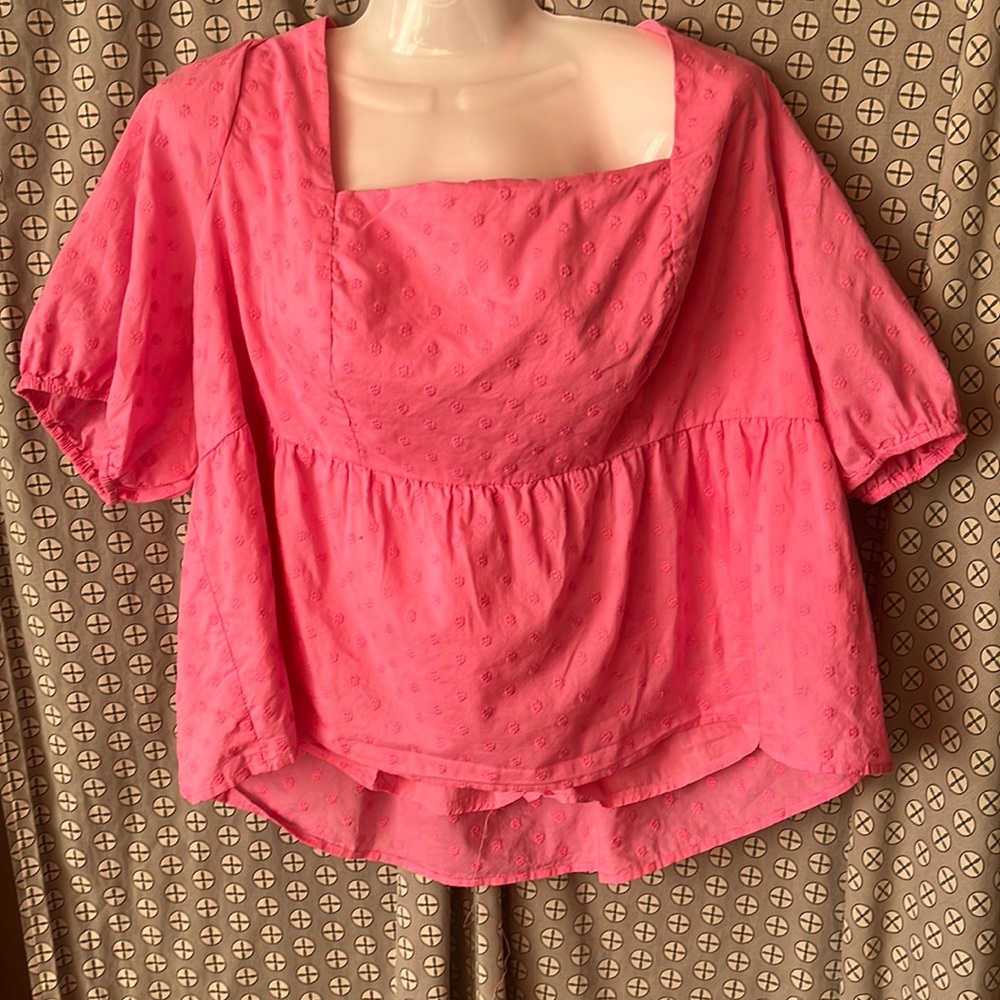 Modcloth 2XL bubblegum pink, embroidered, smocked, airy top - so adorable!